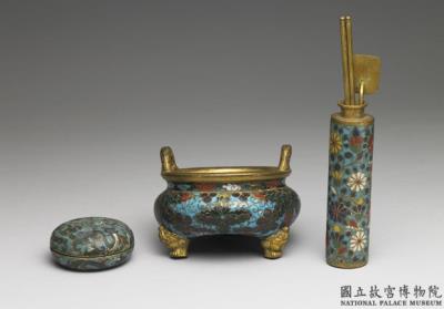 图片[3]-Copper incense burner with grapevine decoration in cloisonne enamels, late Ming to early Qing dynasty-China Archive